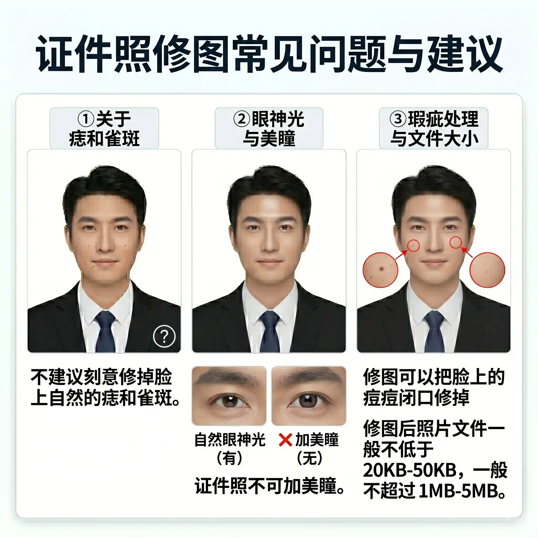 证件照修图建议示意