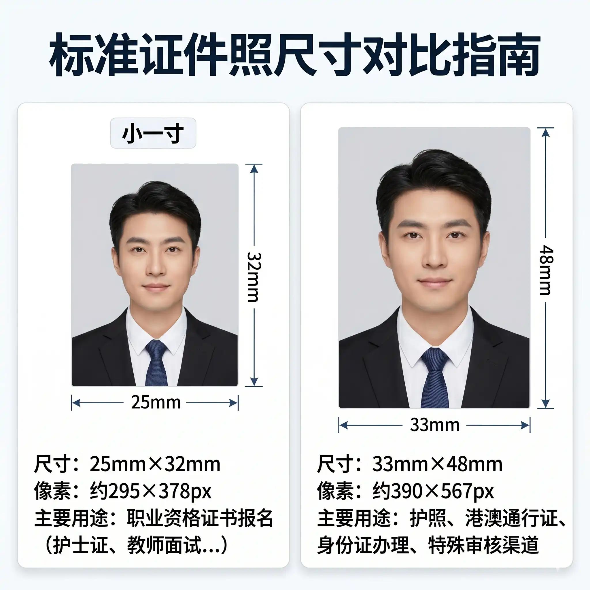 Comparison between 1-inch and 2-inch photos