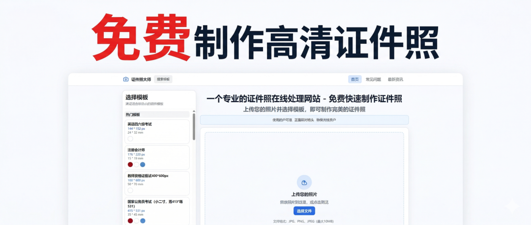 证件照标准示意
