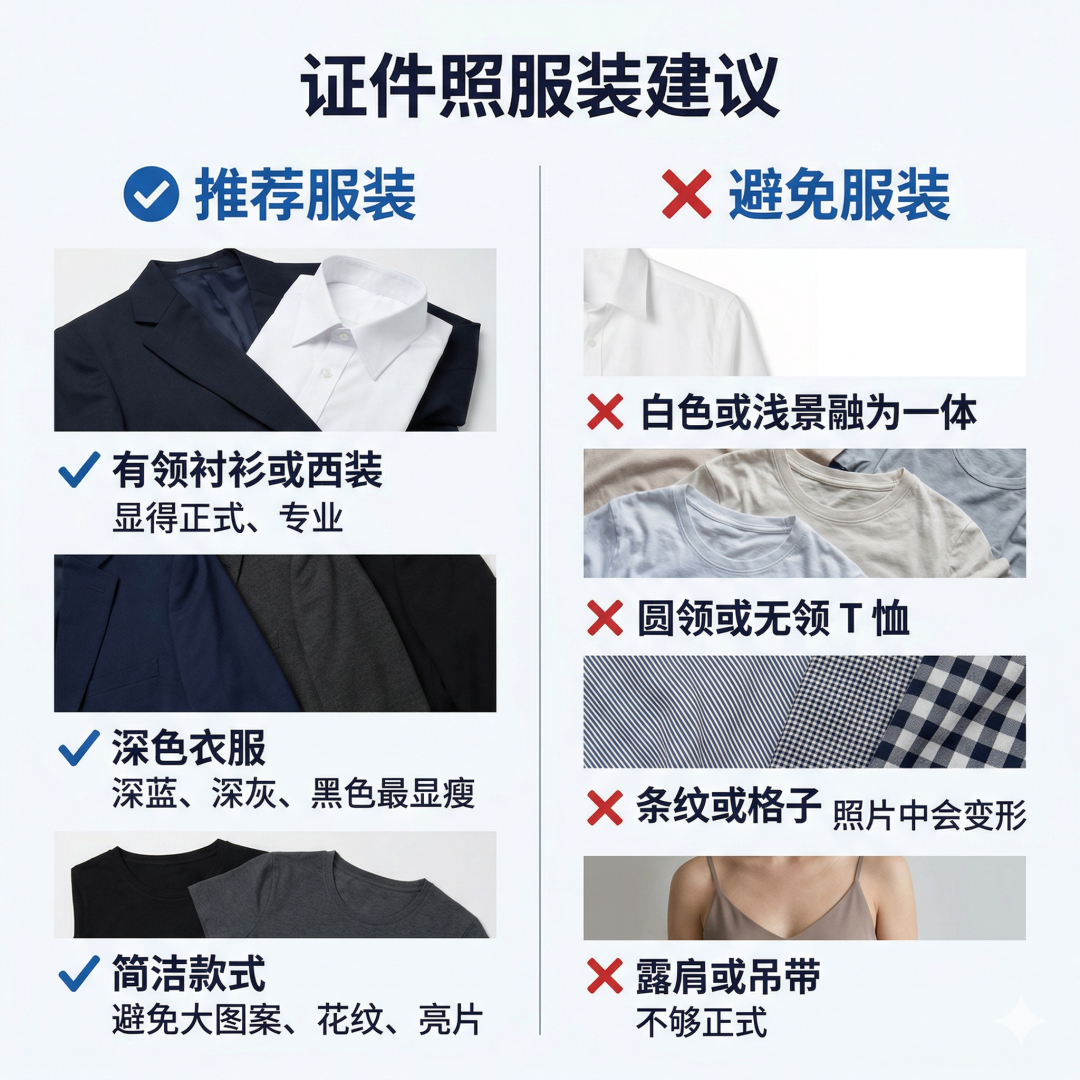 证件照服装选择示意